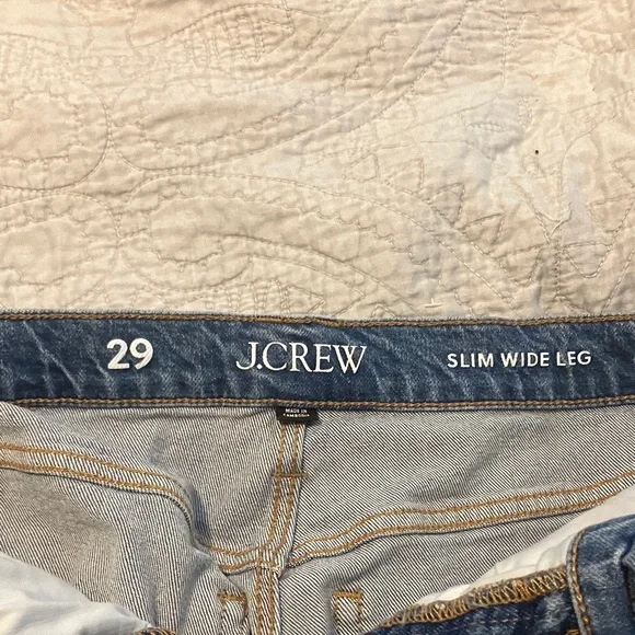 J. Crew Blue Denim Slim Wide Leg Jeans - Picture 2 of 6